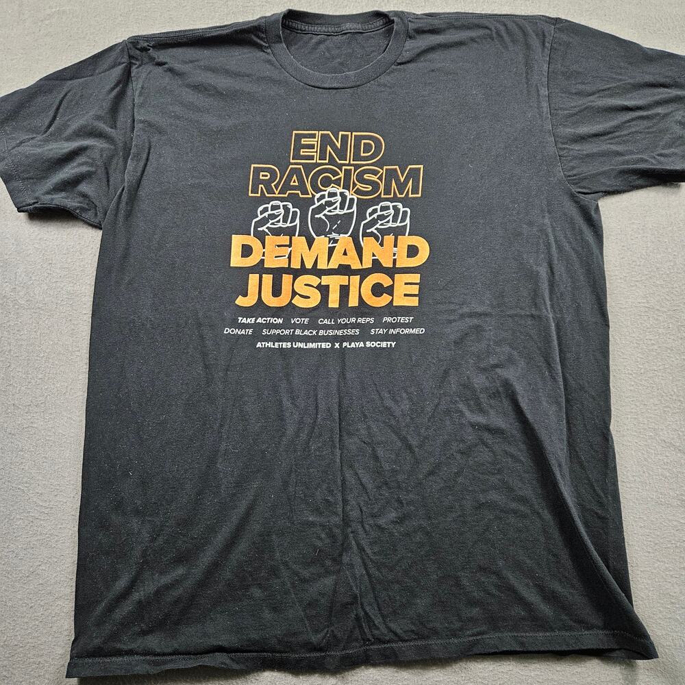 End Racism Shirt Athletes Unlimited x Play Society BLM Mens XL - Picture 1 of 5